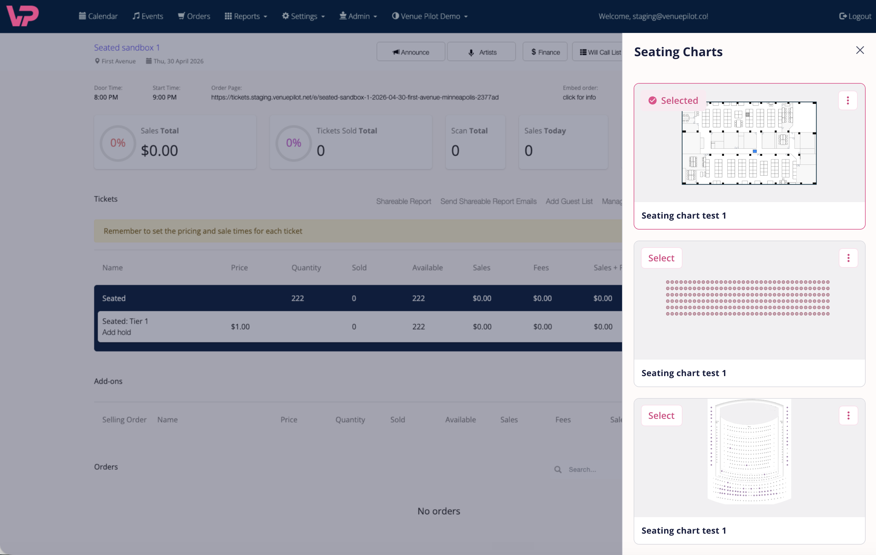 VenuePilot seating chart builder